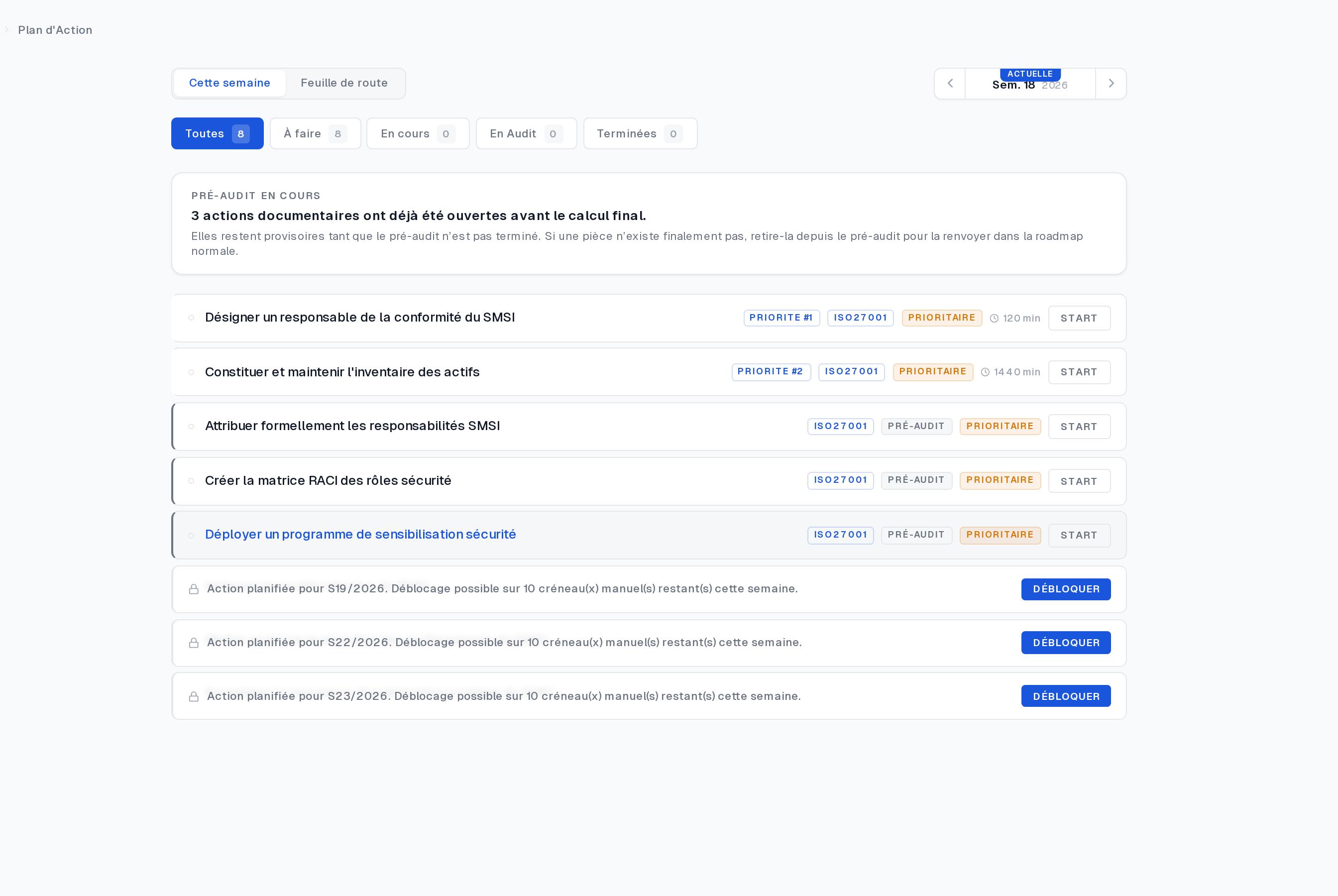 Plan d’action exploitable pour la discussion client.